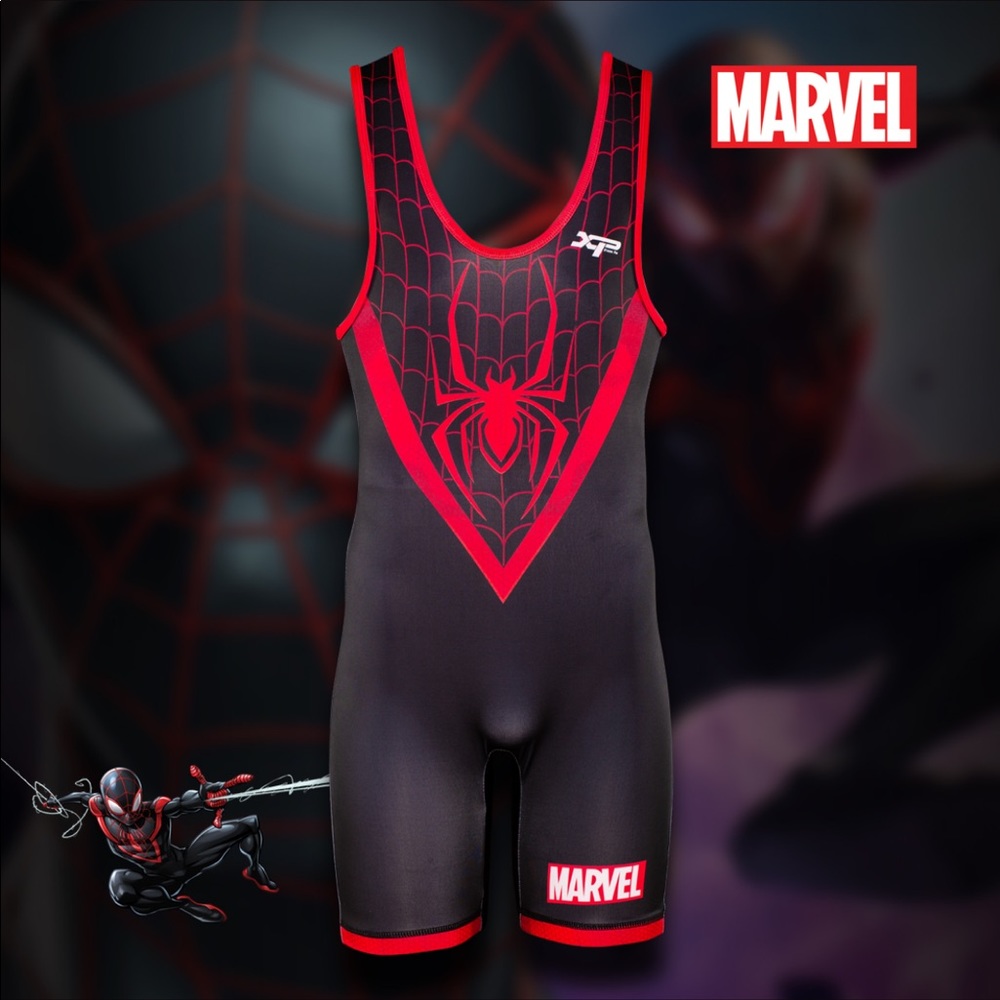 Marvel Spiderman Miles Morales Wrestling Singlet-A